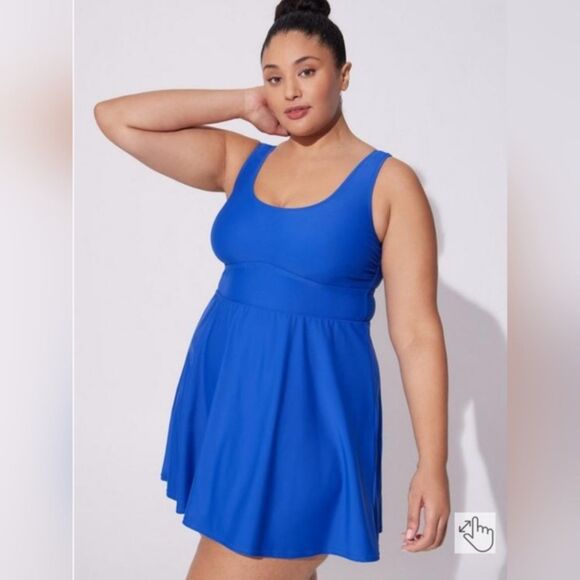 Torrid Wireless Long Length Scoop Dress With Brief Blue Size 4X - Picture 1 of 12
